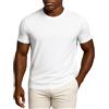 Leif Nelson LN8318N - Maglietta estiva da uomo, scollo rotondo, slim fit, in percentuale di cotone, colore bianco e nero, a maniche corte, scollo rotondo, a maniche corte, modello casual
