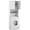 MAGIC SELECT Armadietto per Lavatrice. Ripiano Superiore per Lavatrice o WC. Mobile da Bagno alto Salvaspazio. Scaffale a 4 Livelli per Asciugatrice. Legno MDF.