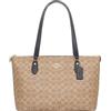 Coach Gallery Signature borsa tote in tela rivestita marrone e nero FCW381 (C...