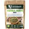 Amoseeds Yerba Maté BIO 1KG | Maté verde non affumicato | 100% foglie, senza steli | Energia, alternativa al caffè | Qualità superiore