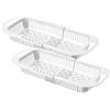 PATKAW Cestello per Lavello Interno Estensibile 2 Pezzi in Plastica Bianca, Colino Foro Drenante per Frutta e Verdura, Accessorio da Cucina Salvaspazio per Asciugatura