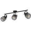 Eglo Girona - lampada da soffitto a 3 luci con faretti spot | orientabili, plafoniera in metallo nero e ottone spazzolato, spot da soffitto con attacco E27