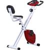 HOMCOM Cyclette pieghevole indoor fitness bike 8 livelli di resistenza magnetica con sella regolabile schienale multifunzione schermo LCD sensore di frequenza cardiaca rosso