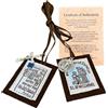 SANCTRA Lo Scapolare marrone originale della Madonna del Monte Carmelo, fatto a mano e benedetto in Terra Santa (Haifa), collana cattolica segno di salvezza con certificato di autenticità