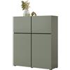 Meublorama Buffet Alto Color Verde Salvia L120xH140xP40 Collezione Havana. Credenza Alta di Design con 4 Porte.
