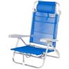 AKTIVE Sedia da spiaggia pieghevole, blu scuro, tessile e alluminio, 47 x 49 x 82 cm, 8 posizioni, schienale alto, 110 kg
