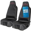 Walser Coprisedile auto Protector, 2 coprisedili per sedili anteriori, coprisedile auto 100% idrorepellente e antimacchia, coprisedili da officina con logo nero