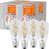 LEDVANCE Lampada Smart LED con Wifi, E27, colori modificabili, forma Edison, filamento colorato come luce d'atmosfera, sostituzione da 60W, controllabile con Alexa, Google e App, confezione da 4