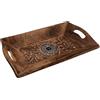 Diko.style® - Vassoio sottovuoto in legno decorativo - stile orientale con Buddha decorativi, elefante fortunato e altro ancora da scegliere porta chaves -24 x 15,5 x 4,6 cm (ruota della vita)