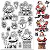 CRASPIRE Timbri Trasparenti per La Creazione di Biglietti di Auguri Babbo Natale Pupazzo di Neve Modello Regalo Gomma Siliconica Riutilizzabili Sigilli Trasparenti per Regali Fai da Te Scrapbooking