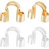 Beebeecraft 100 Pezzo 2 Colori Protezioni in Filo di Ottone Anelli di Protezione A U con Foro da 14mm Placcati in Oro 1.4K e Argento Sterling per La Creazione di Gioielli Fai da Te Come Orecchini