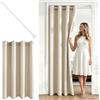 MRTREES 1 Pezzi Tenda Porta Beige 140x210 CM, con Asta Telescopica 75-125cm