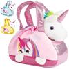 Brubaker Peluche Arcobaleno Unicorno in Borsetta - 20 cm - Peluche in Borsa - Rosa