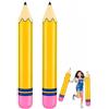 LONZIKP Matite Gonfiabili Gialle, 2 Pezzi. Perfette per Feste Ritorno a Scuola, Decorazioni per Aula, Giochi Educativi per Bambini. Accessori Divertenti e Sicuri.