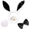 I LOVE FANCY DRESS LTD CONIGLIETTO SET FANCY SET ACCESSORI PER COSTUME DA DONNA PAESE DELLE MERAVIGLIE A FORMA DI CONIGLIO COSTUME ORECCHIE + PAPILLON + CODA + NASO & DENTI IN NERO O ROSA A LIBRO SETTIMANA