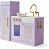 Teamson Kids Cucina Little Chef Chester viola con frigo, fornelli, 12 accessori, mensole e ganci, ispira creatività e abilità sociali