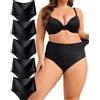 ALL OF SHE Confezione da 5 Mutande da Donna a Vita Alta, Senza Cuciture, Senza Cuciture, a Vita Alta, comode, Senza Show Panties, Taglie XS-3XL,A-3ER,L