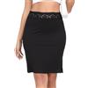 Lovasy Sottogonna da Donna Corta Sottogonna in Pizzo Confortevole e Antistatiche Mezza Sottoveste Gonna Morbido Modal Sottovesti con Elastico in Vita Gonne da Donna,A Nero,XL