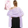 heekpek Sciarpa Donna Elegante Scialle Seta Satinata Leggero Scialle Stola Donna Sciarpa Lunga Cerimonia Matrimonio Festa, Nero