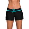 Acfoda Pantaloncini da Bagno per Donna Estivi Bikini Pantaloncino Mare Shorts Costume Surf Pantaloni Spiaggia Sportivo Nero 38-40