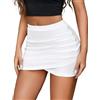 Avidlove Gonna Mini Donna Estivo Vita Alta Gonna Matita Pieghettata Tinta Unita Snella Elastica e Sexy Stile Casual Minigonna Bianco L