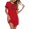 Marvmys Camicia da Notte Donna Estiva Cotone Camicia da Notte con Stampa Manica Corta Forti per Casa Casuale
