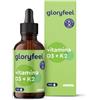 Gloryfeel Vitamina D3 K2 50ml in Gocce, Eletto PRODOTTO DELL'ANNO 2025, Colecalciferolo 1000 UI per Goccia, Menachinone Premium 99,7+% All Trans MK7 (K2VITAL® di Kappa), Naturale con Pipetta Dosagocce