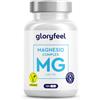 Gloryfeel Magnesio Completo, 400 mg Magnesio Bisglicinato Elementare, Citrato, Ossido, Malato e Ascorbato, Composto Premium 5 in 1 Altamente Dosato Bioattivo, 120 Capsule, Testato in Laboratorio, Senza Additivi