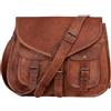 american blue Leder-Umhängetasche, Vintage-Geldbörsen, Handtaschen für Damen, Vintage-Stil, echte Hobo-Handarbeit, braun, Reise-Damen-Schultertasche (14X10.5 inch, 2 Pocket)