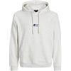 JACK & JONES Jcotier Print - Felpa con Cappuccio, Melange Bianco, M