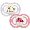 MAM Istruzioni in lingua straniera - MAM Ciuccio Perfect Night S210, con Tettarella Extra Sottile e Flessibile in Silicone Skinsofttm Ultra Morbido per Bambini da 16 + Mesi, Scatola Auto Sterilizzabile,