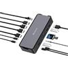 Verbatim USB-C Pro Docking Station, hub 15 in 1, adattatore multiporta a HDMI 4K e 8K, USB-A e USB-C, PD 80W, AUX, lettore di schede, per Mac/Windows Laptop e Co