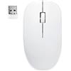 APM Myra - Mouse ottico senza fili, 2.4 GHz, colore bianco, ricevitore USB, ambidestro, piatto, 1000 DPI, batteria inclusa, compatibile con PC Mac portatile, 200023