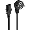 Ewent Cavo di Alimentazione per PC, Monitor, Televisori, Videoproiettori, IEC320 C13 H05VV-F 3 pin, 3.0 metri