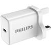 Philips DLP5312CW GaN PD30W - Caricatore USB C, spina UK, ricarica rapida da 30 W, tecnologia GaN avanzata, protezione di ricarica sicura, colore: Bianco