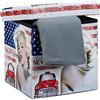 Relaxdays Sgabello Contenitore, 38x38x38 cm, Pouf Portaoggetti, Marilyn, Pelle Finta, Coperchio Imbottito, Multicolore
