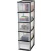 Iris Ohyama Cassettiera in Plastica, Portaoggetti, 5 Cassetti Grandi, Nero, Apertura Facile, Formato A4, A5 e A6, Organizzatore, Per Ufficio, Scuola, Cartoleria, Senza BPA, Contenitore, OCH-2500