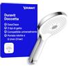 Duravit Universal Doccetta a mano, Doccia con 3 tipi di getto (Rain, Pulse, Mono), Doccia a mano rotonda (Ø 120 mm), Doccetta con funzione MinusFlow a risparmio idrico, facile da pulire, Cromo/Bianco