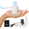 Technaxx Mini Pompa d'Aria Ricaricabile TX-261 - Pompa elettrica compatta con flusso d'aria 180 L/min, luce LED da campeggio integrata fino a 400 lumen, 5 ugelli, batteria ricaricabile