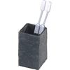 WENKO 17920100 Bicchiere Portaspazzolini Slate Rock Finitura Effetto Ardesia, Poliresina, 6.4 x 10.5 x 6.4 cm, Grigio Antracite