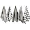 Penguin Home Premium Strofinaccio da cucina in puro cotone 100%, set di 5 asciugamani da cucina, set di asciugamani da cucina morbidi e resistenti, lavabile in lavatrice, 65 x 45 cm, colore - Grigio
