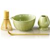 SURFOU Matcha Kit, Japonais 4 Pièces, Bol avec bec Verseur, Fouet en Bambou, Cuillère, Porte-Fouet, Parfait pour Cérémonie du thé, Petit-déjeuner et Latte, Idée Cadeau