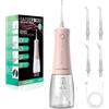 BarberBoss Idropulsore Dentale, irrigatore orale elettrico, 5 modalità di pressione, serbatoio 340 ml, impermeabile IPX8, ideale per cura delle gengive, senza fili orale quotidiana (Rosa Pastello)