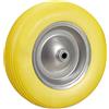 Relaxdays Ruota per Carriola 4.80 4.00-8 in Gomma Piena Cerchione di Acciaio, Antipanne, Carico 100 kg, Giallo Grigio