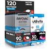 Udivita 120 batterie per apparecchi acustici Rayovac Extra Advanced 675 120 batterie: 90 Rayovac + 30 Udivita