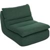 HOMCOM Sedia da Terra Imbottita e Moderna con Rivestimento, Chaise Longue, Poltrona Relax in Tessuto Effetto Velluto e Schiuma, 82x103x75 cm, Verde