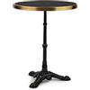 blumfeldt Patras Lux - Tavolo da Giardino in Stile Art Nouveau, Piano in Marmo da 57,5 cm Ø, Altezza 72 cm, per Interni ed Esterni, Resistente alle Intemperie, Base in Ghisa Quadrata, Nero