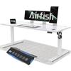 Airfish Scrivania Regolabile in Altezza 160x70cm da Ufficio con USB - Elettrica con Funzione di Memoria, Standing Desk con Sistemi Anti-Collisione, Altezza 73-118cm, Bianca