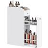 VASAGLE Mobile da Bagno, Mobiletto Salvaspazio, Mobiletto a Colonna, Porta Carta Igienica, con Cassetti, per Piccoli Spazi, Bianco BBC847P31