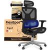 FLEXISPOT ErgoX sedia ergonomica da ufficio, braccioli 3D, poggiatesta 3D, schienale 5D regolabile, seduta traspirante, portata fino a 130 kg